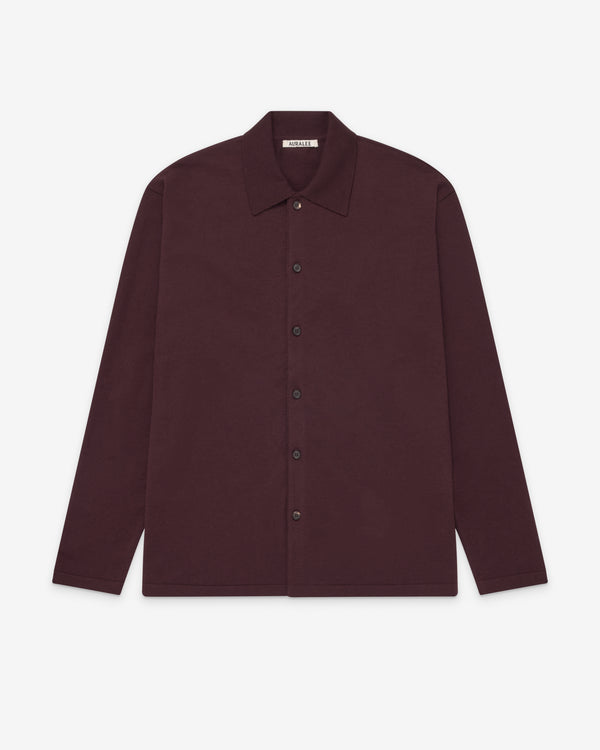 Auralee - Men's Collared Cardigan - (Red/Brown)