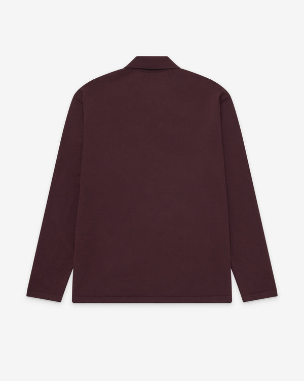 Auralee - Men's Collared Cardigan - (Red/Brown)