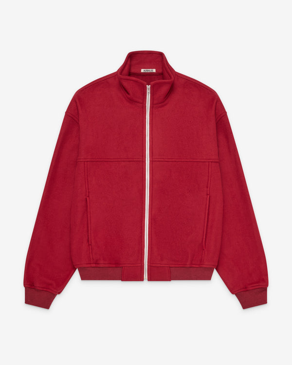 Auralee - Men's Pure Silk Zipped Fleece - (Red)