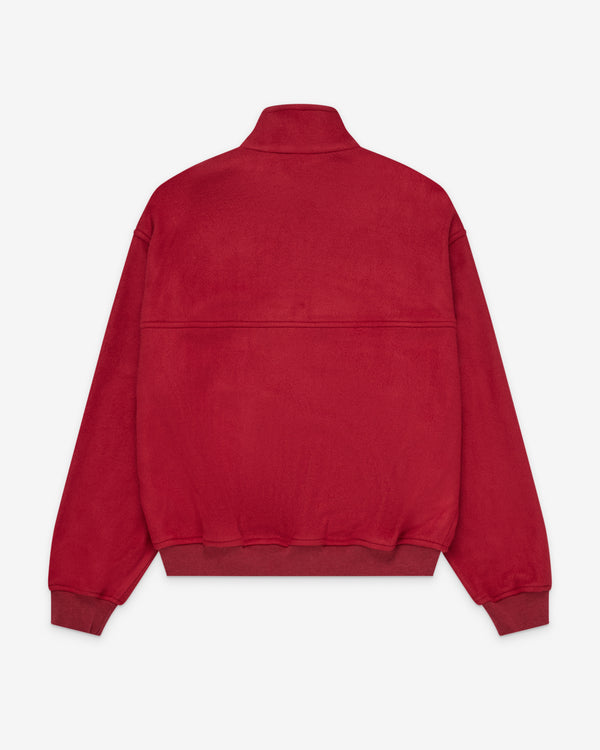 Auralee - Men's Pure Silk Zipped Fleece - (Red)