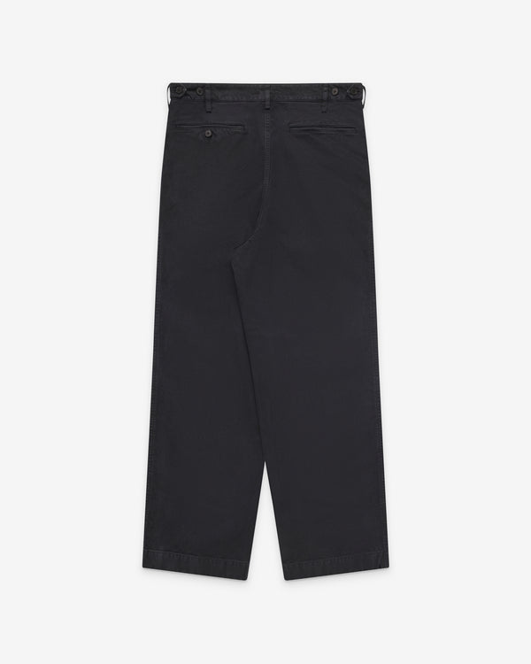 Auralee - Men's Garment-Dyed One-Tuck Chino - (Black)