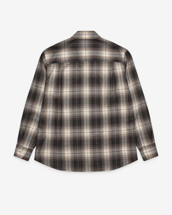 Auralee - Men's Super Light Check Shirt - (Brown Check)
