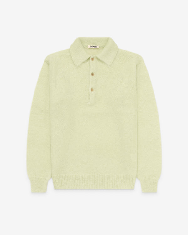 Auralee - Men's Brushed Mohair Knit - (Light Lime)