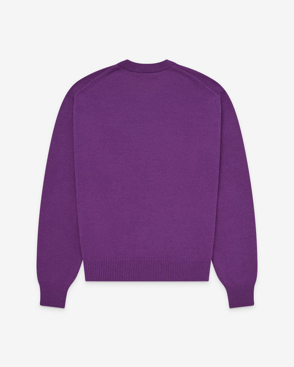 Auralee - Men's Cashmere Knit V-Neck Sweater - (Purple)