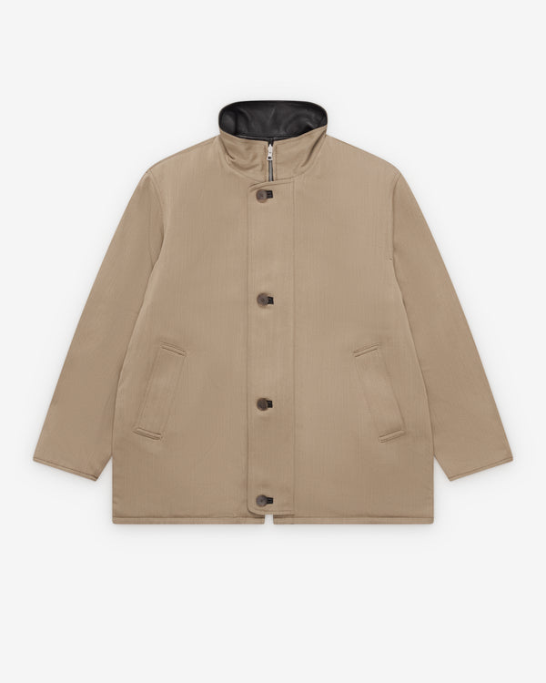 Auralee - Men's Reversible Half Coat - (Black/Beige)