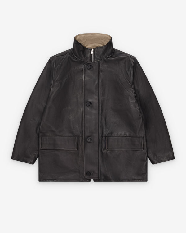 Auralee - Men's Reversible Half Coat - (Black/Beige)