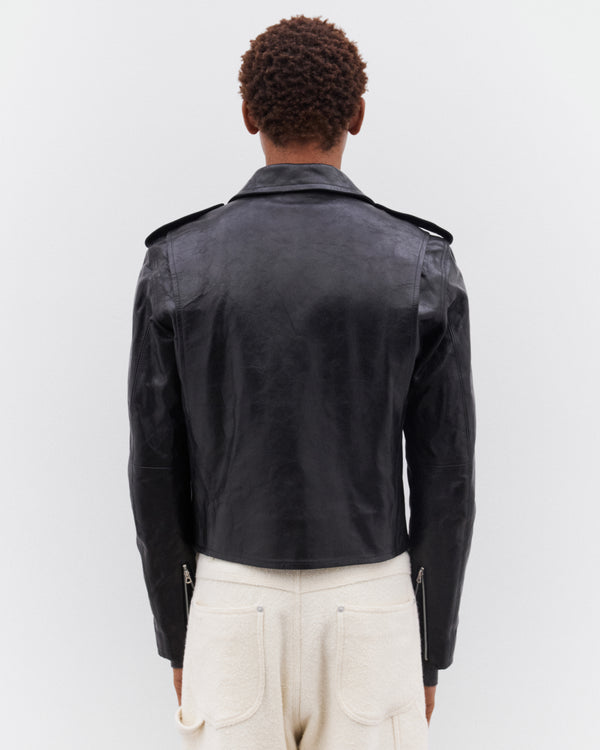 Auralee - Men's Lamb Leather Riders Jacket - (Black)