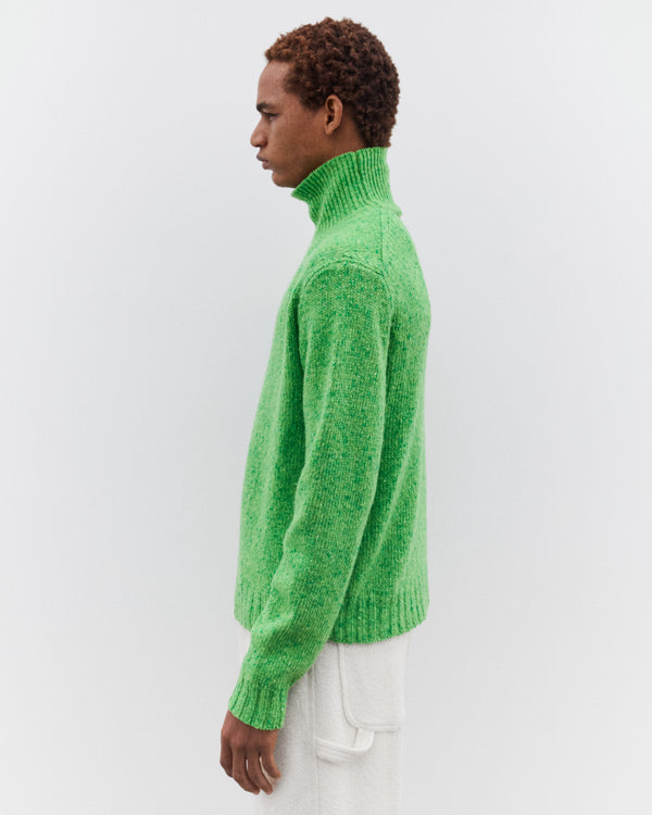 Auralee - Men’s Cashmere Mélange Knit Turtle Neck - (Green)
