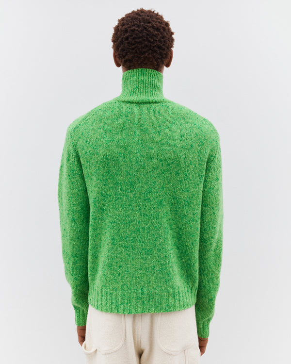 Auralee - Men’s Cashmere Mélange Knit Turtle Neck - (Green)