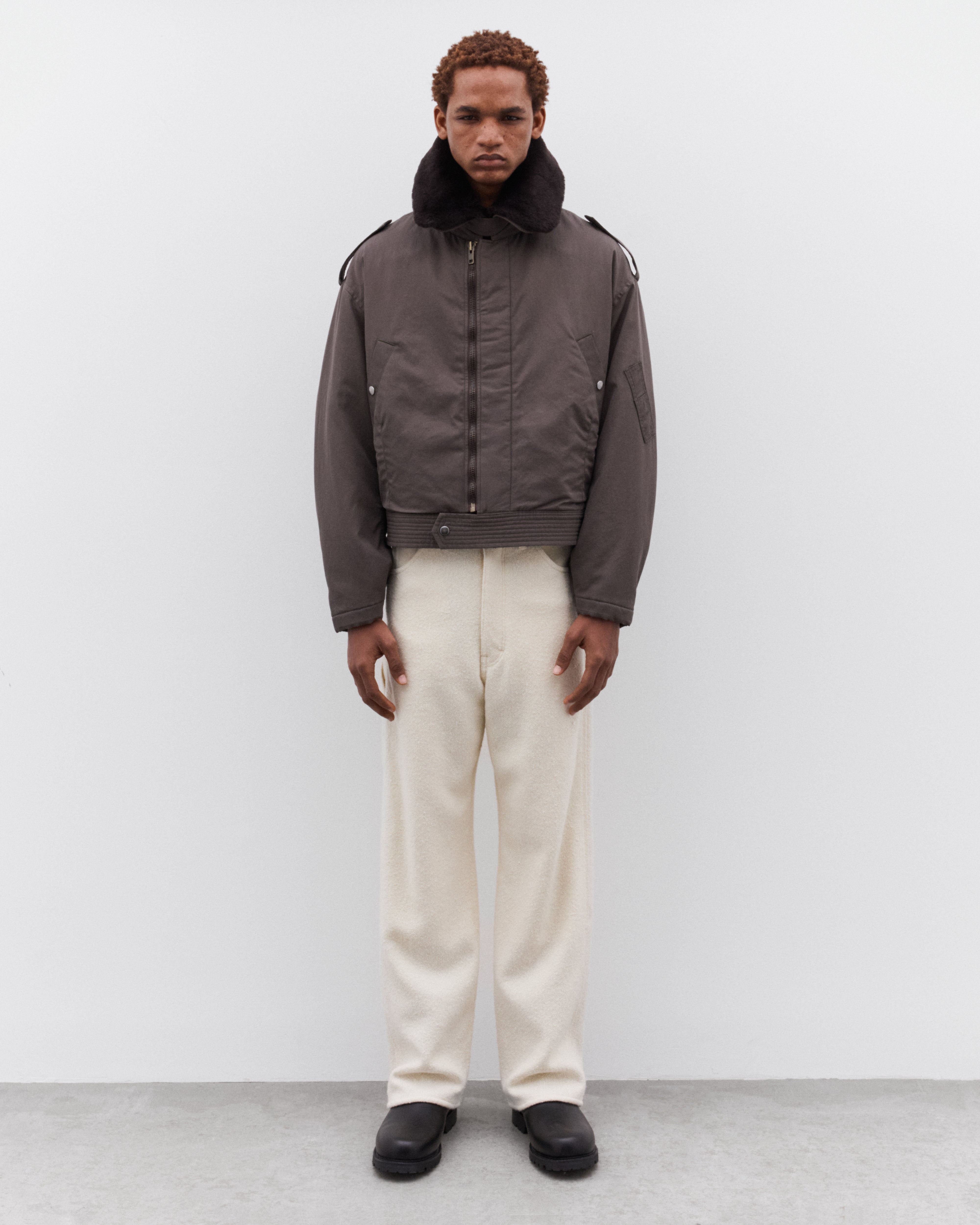 【新品】AURALEE 25AW FLIGHT BLOUSON Auralee: Men's Washed Finx Cotton Gabardine Flight Blouson (Deep