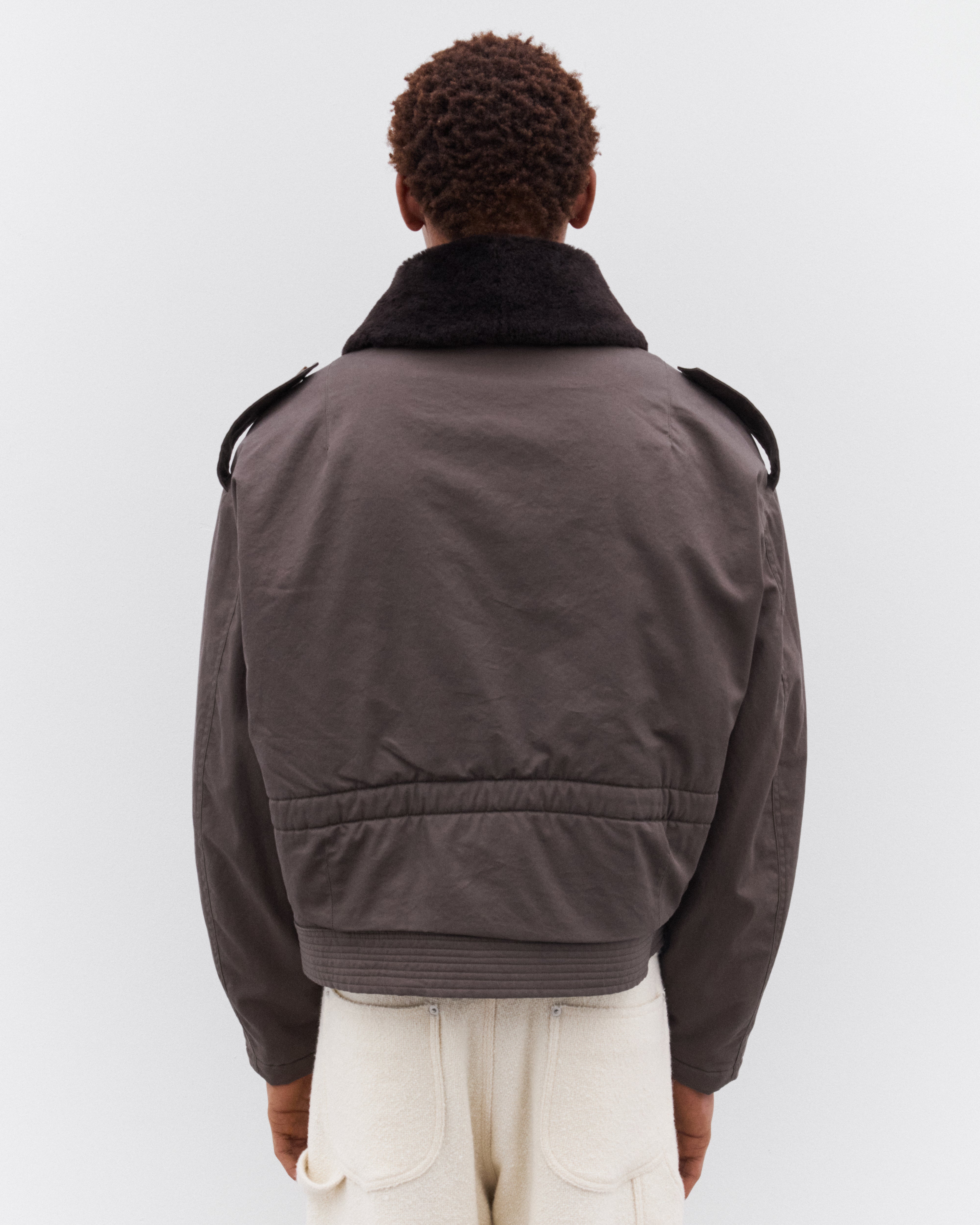 Auralee: Men's Washed Finx Cotton Gabardine Flight Blouson (Deep