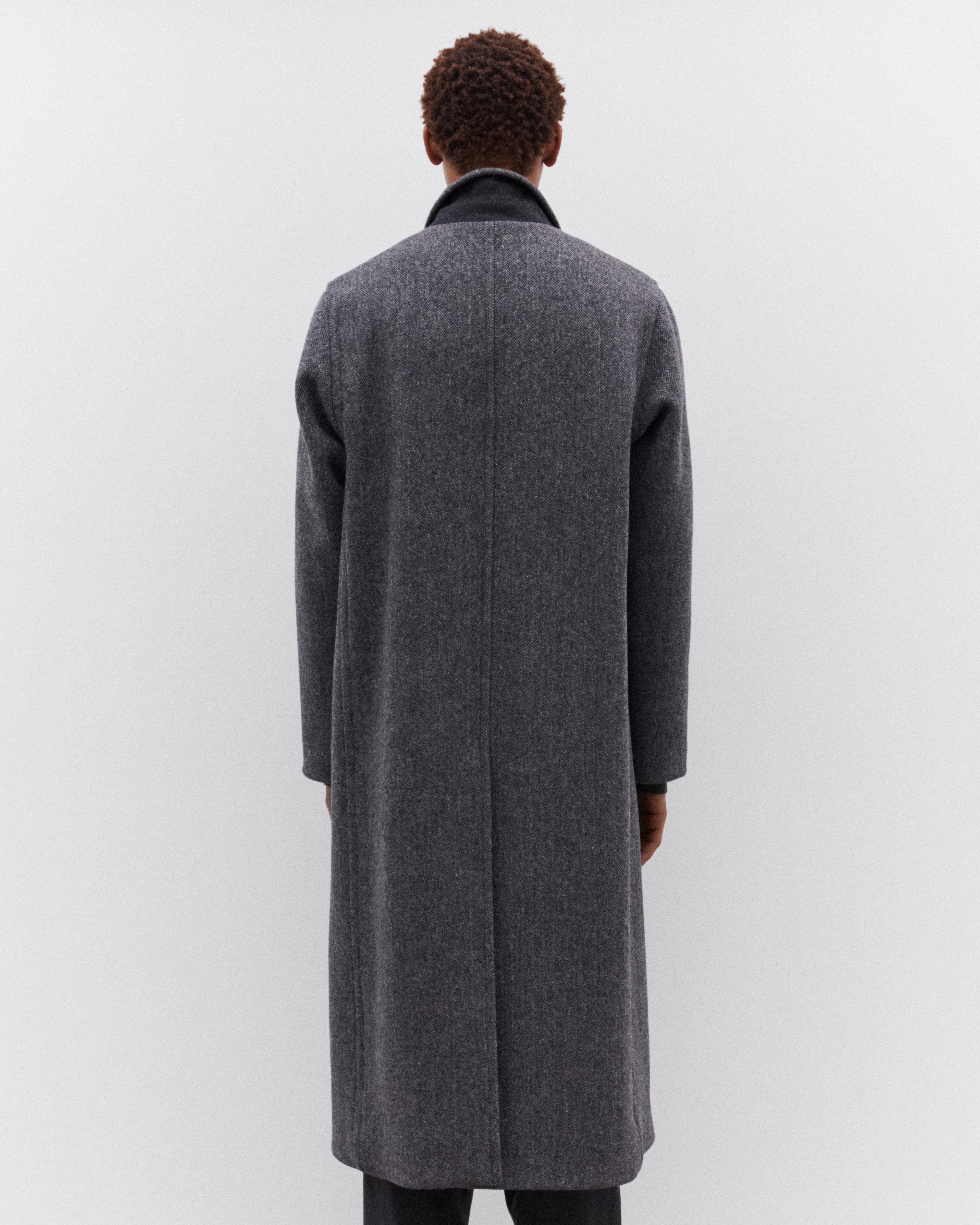 Auralee: Men's Shetland Wool Double Cloth Coat (Grey