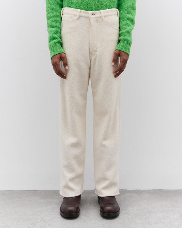 Auralee - Men’s Homespun Tweed Painter Pants - (Ivory White)