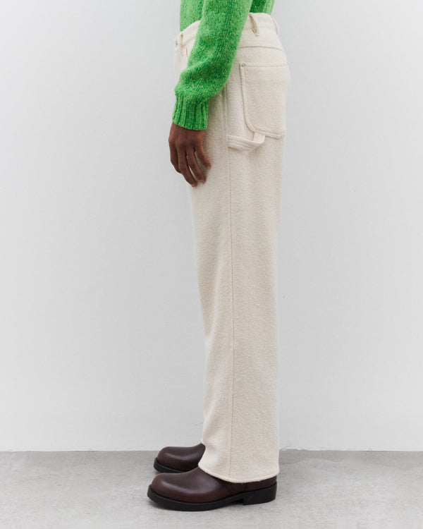 Auralee - Men’s Homespun Tweed Painter Pants - (Ivory White)