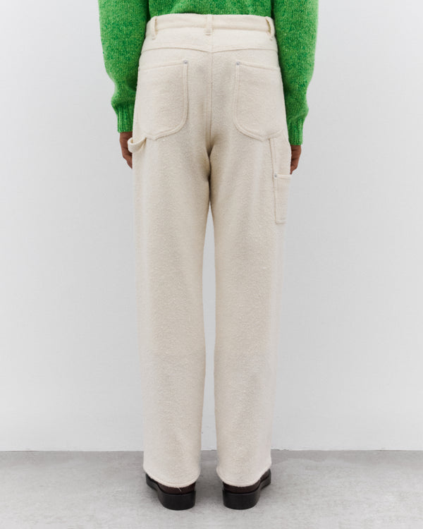 Auralee - Men’s Homespun Tweed Painter Pants - (Ivory White)