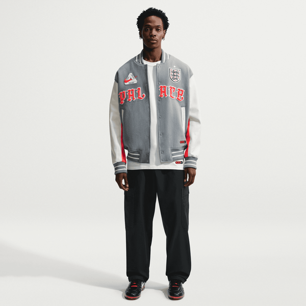 Nike - Palace England Varsity Jacket - (Cool Grey/White)