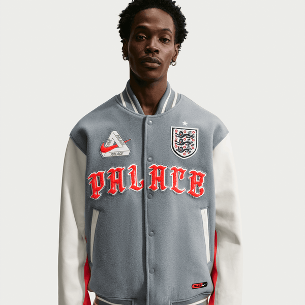 Nike - Palace England Varsity Jacket - (Cool Grey/White)