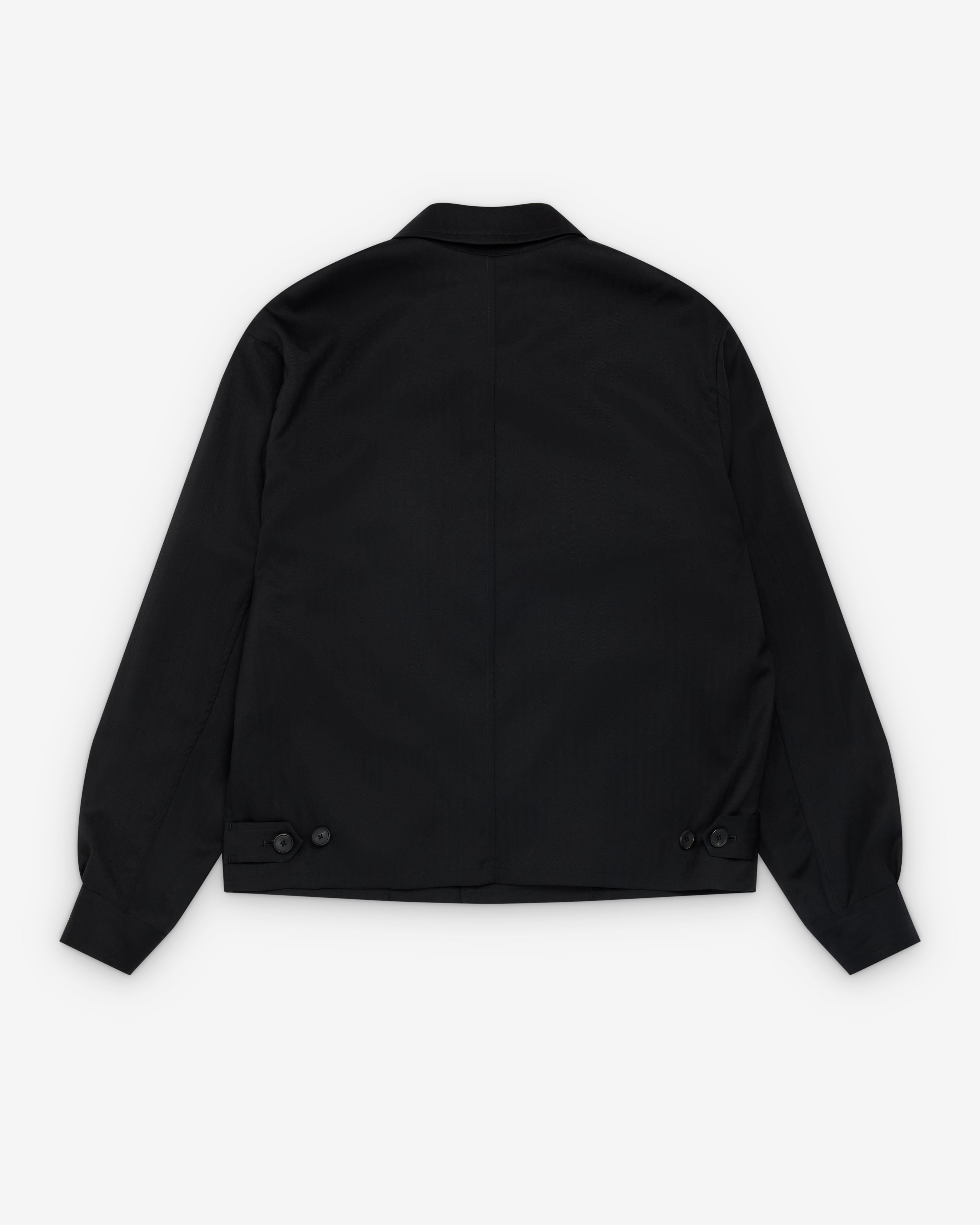 Auralee: Men's Wool Herringbone Blouson (Black) | Dover Street