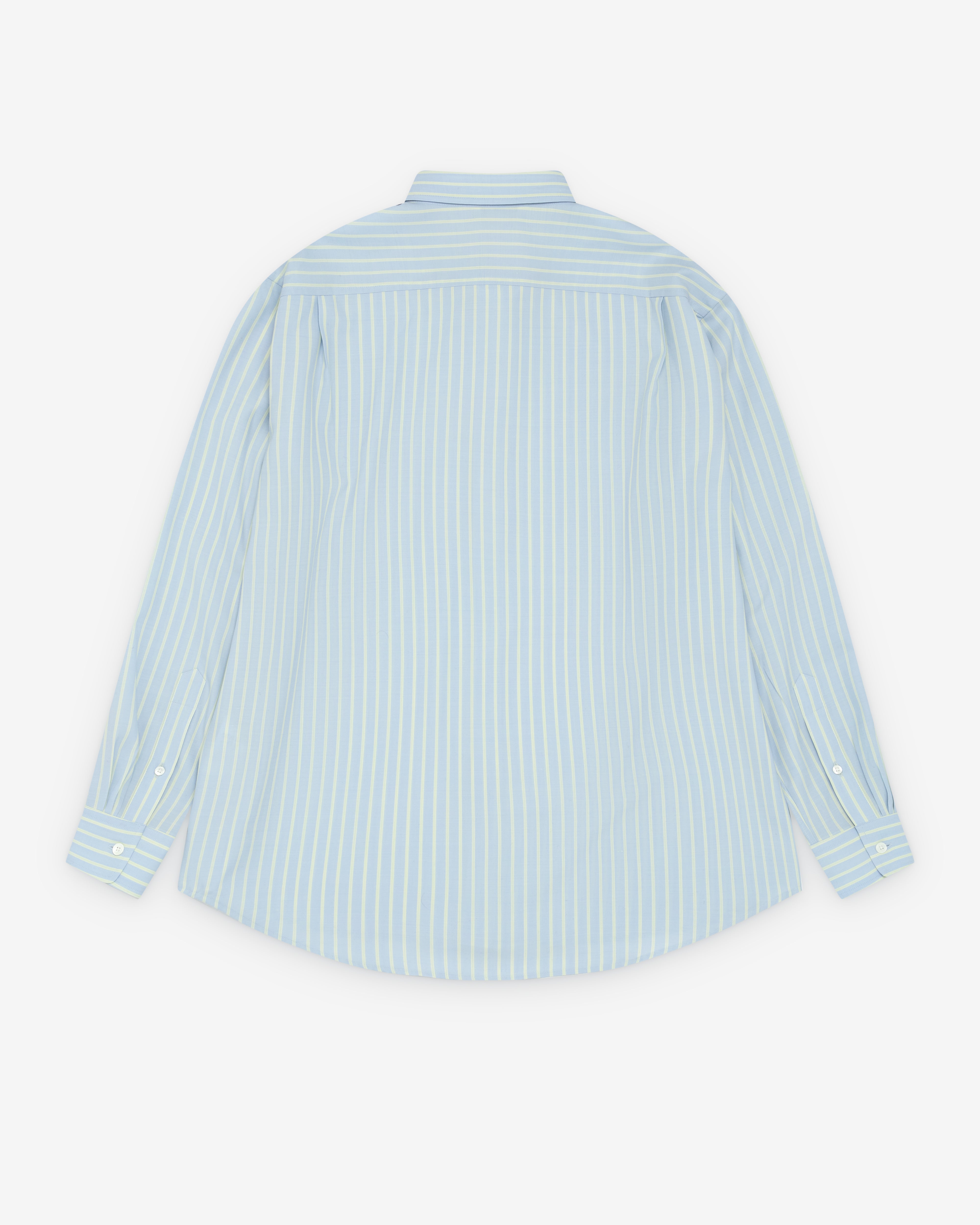 Auralee: Men's Super Fine Striped Shirt (Sax Blue) | Dover Street