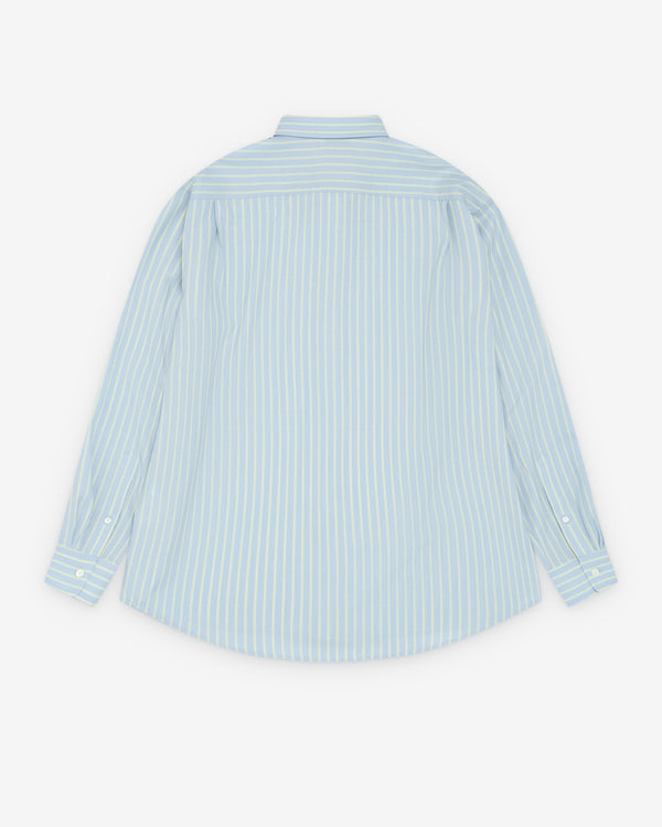 Auralee - Men's Super Fine Striped Shirt - (Sax Blue)