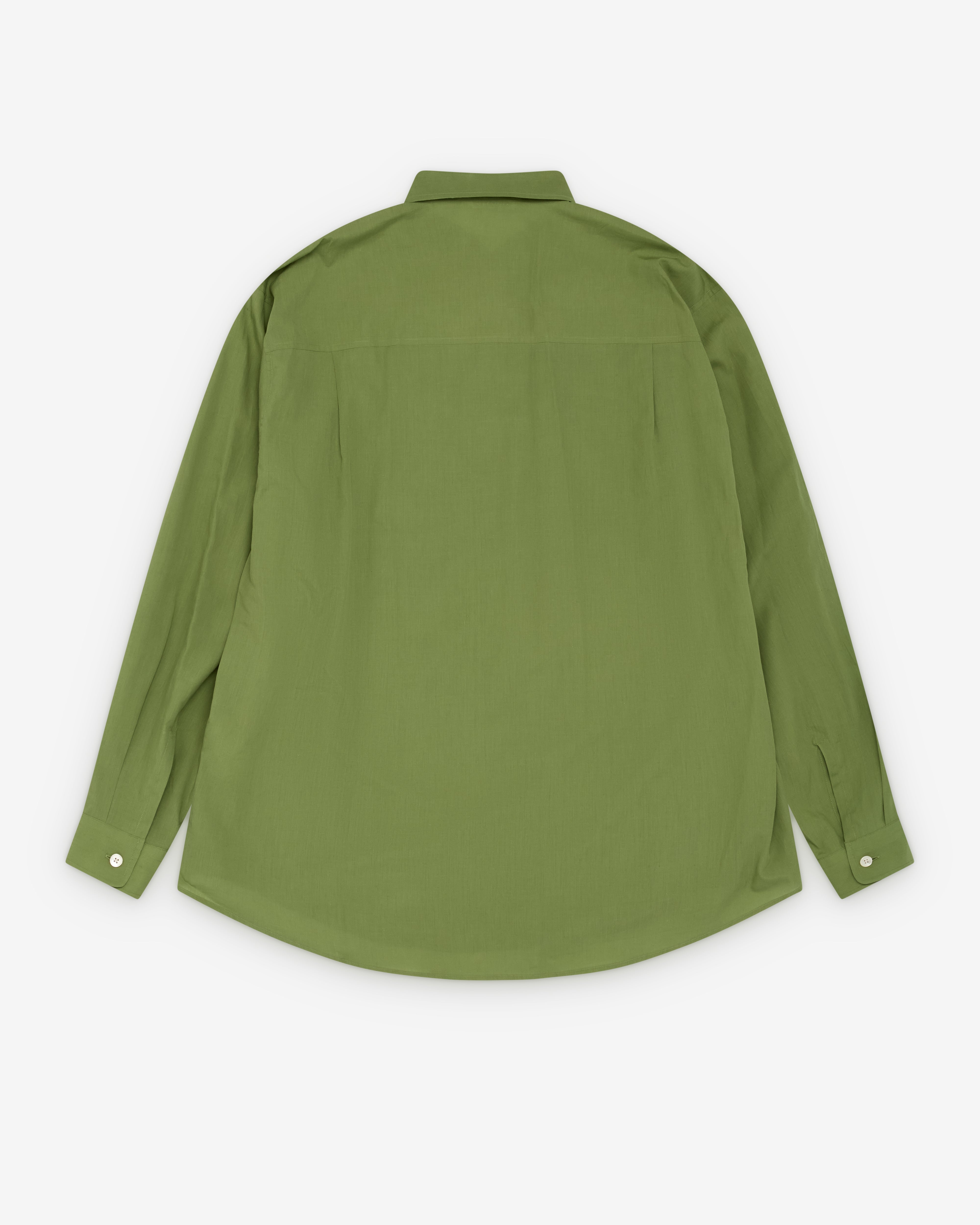 Auralee: Men's Super Fine Lawn Shirt (Dusty Green) | Dover Street