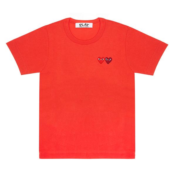 Play - Double Heart T-Shirt - (Bright Red)