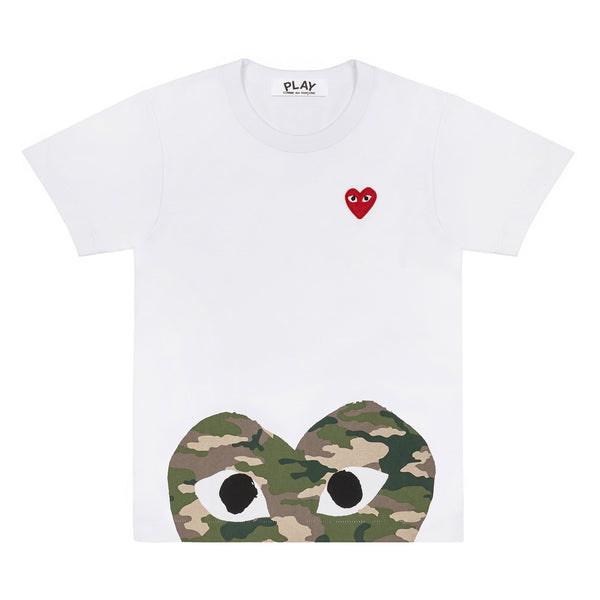 Play - Printed Camouflage Heart T-Shirt - (White)