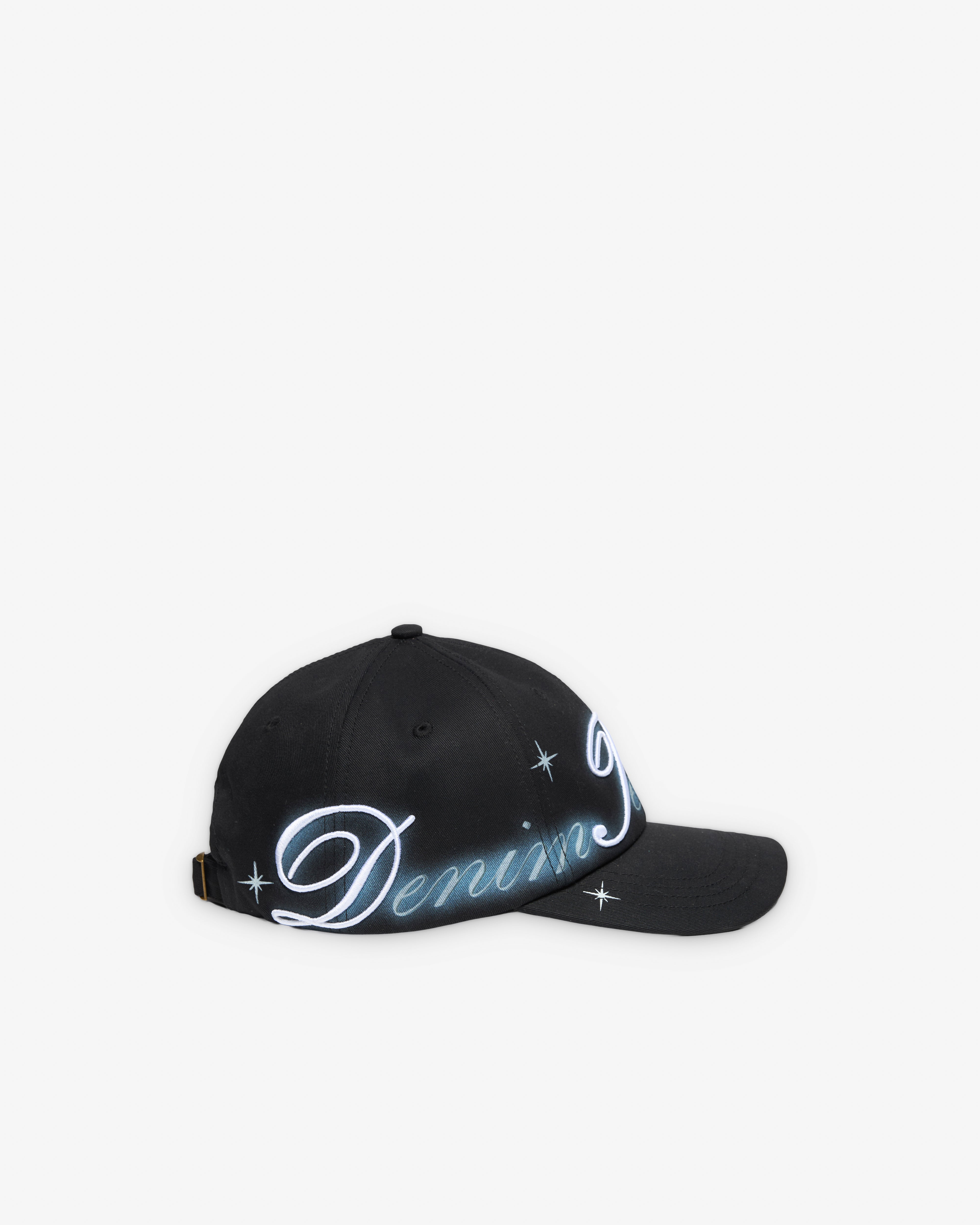 Denim Tears: Airbrushed DT Logo Cap (Black) | Dover Street Market
