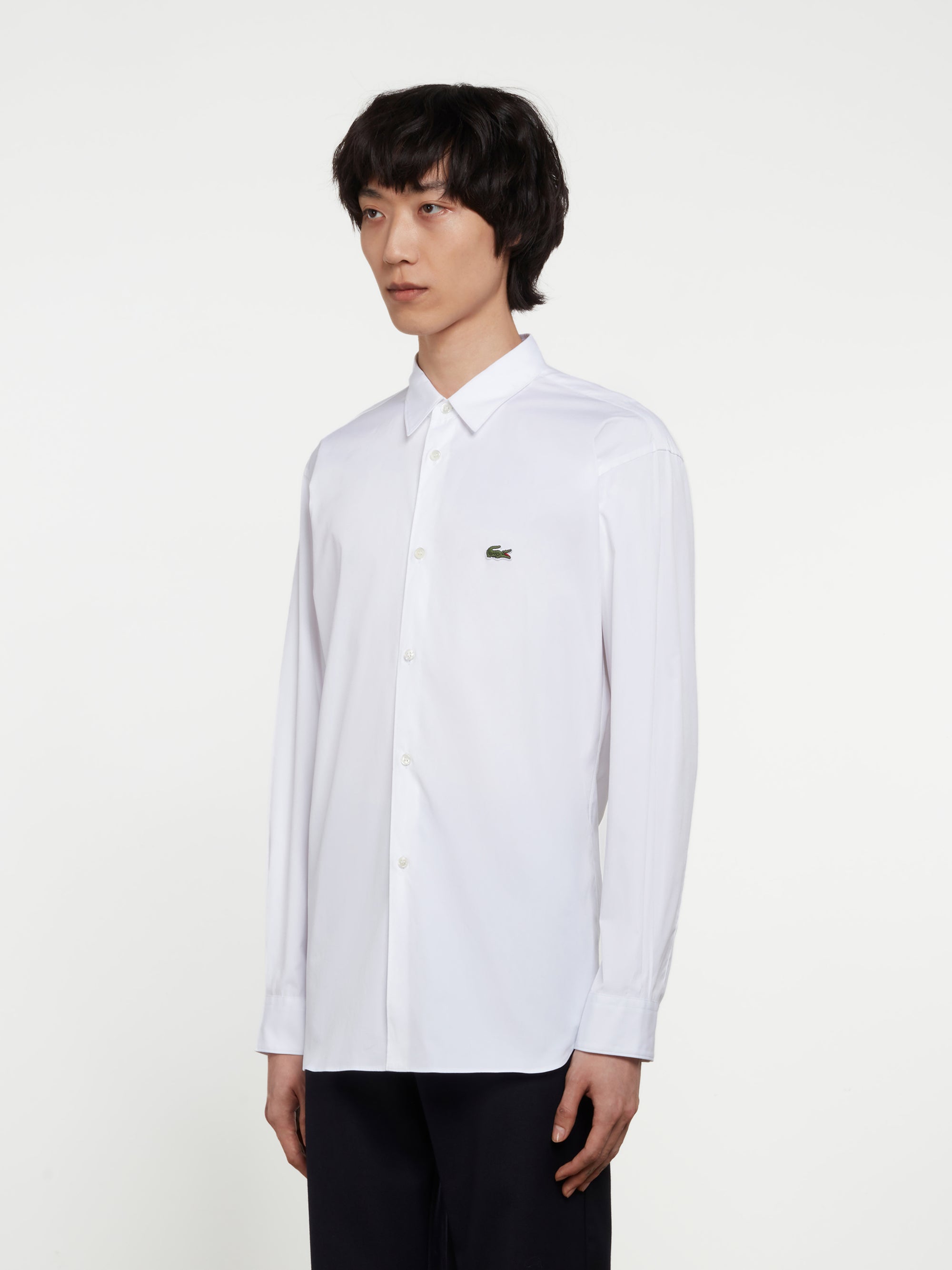 CDG Shirt - Lacoste Men’s Cotton Poplin Shirt - (White) view 2