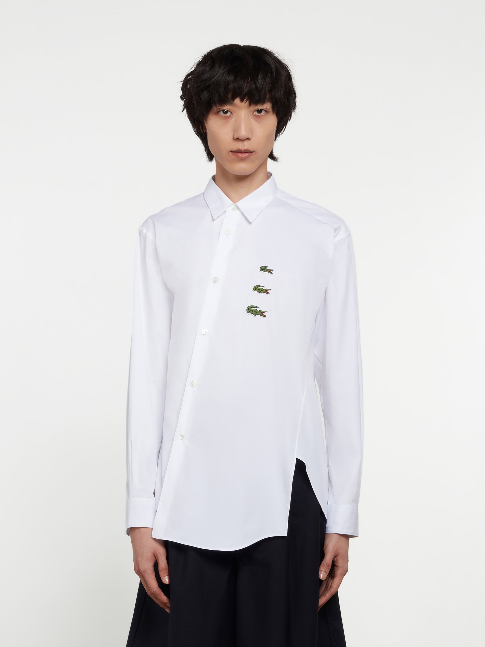 CDG Shirt - Lacoste Men’s Asymmetric Shirt - (White) view 1
