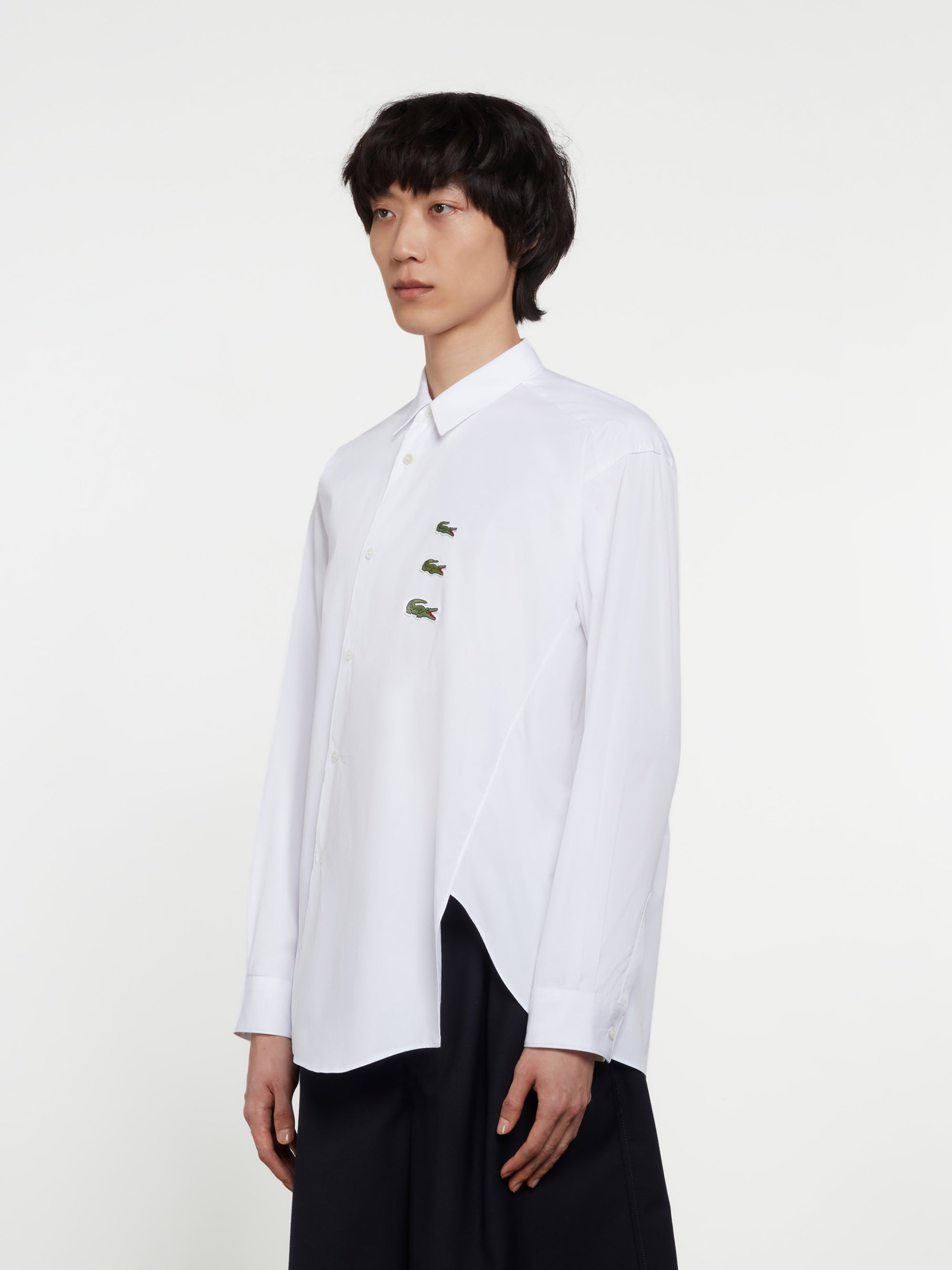 CDG Shirt - Lacoste Men’s Asymmetric Shirt - (White) view 2