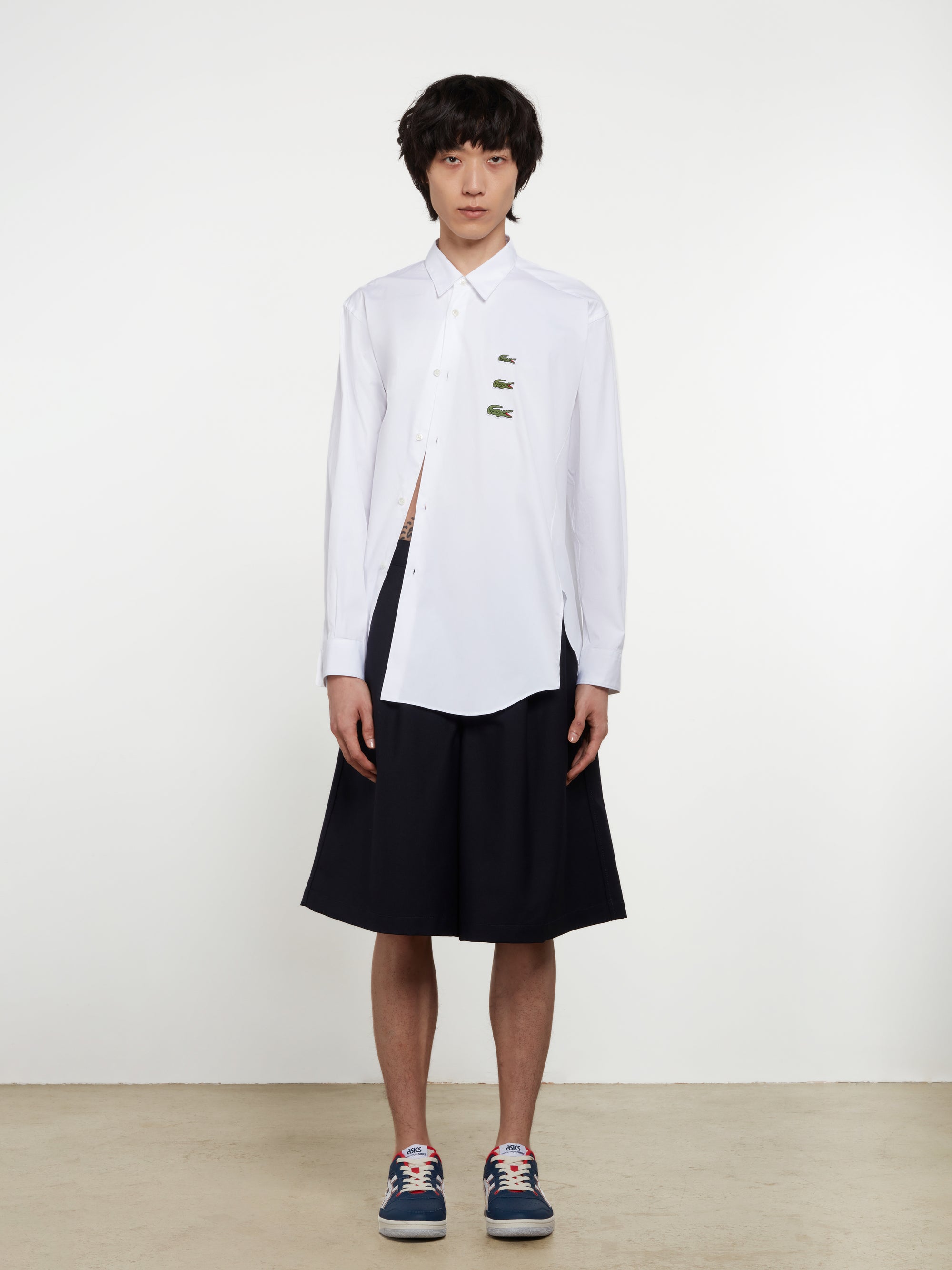 CDG Shirt - Lacoste Men’s Asymmetric Shirt - (White) view 4