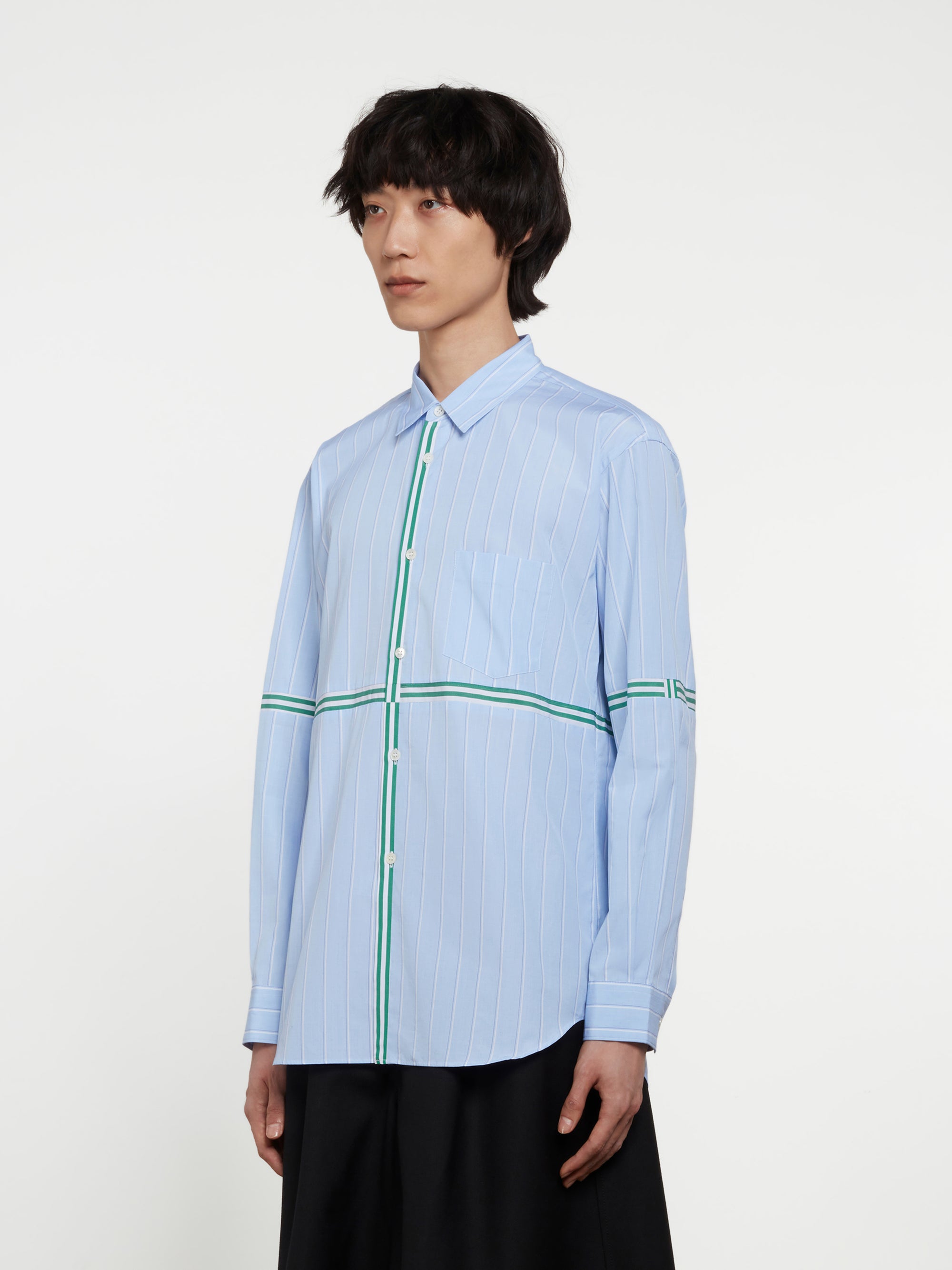 CDG Shirt - Men's Yarn Dyed Stripe Shirt - (Stripe) view 2