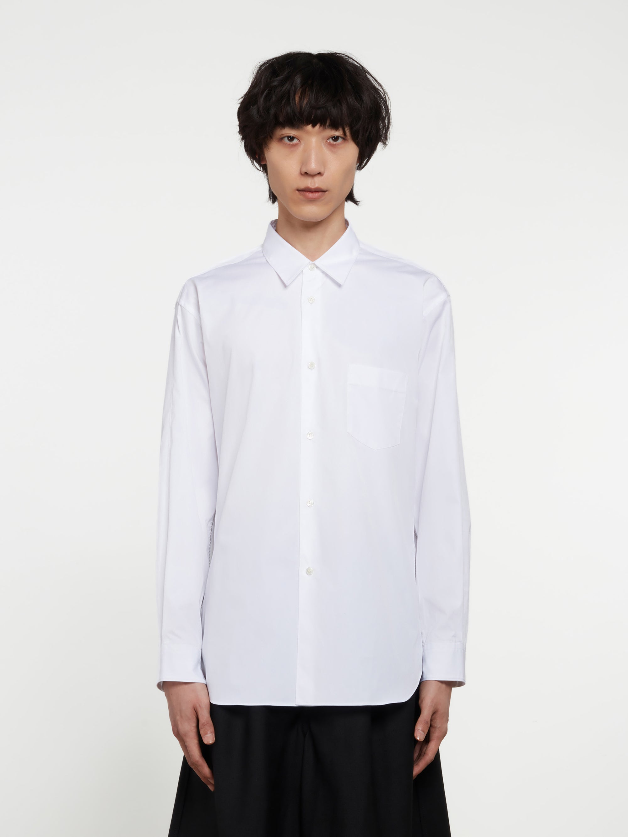 CDG Shirt - Men's Zipped Cotton Shirt - (White) view 1