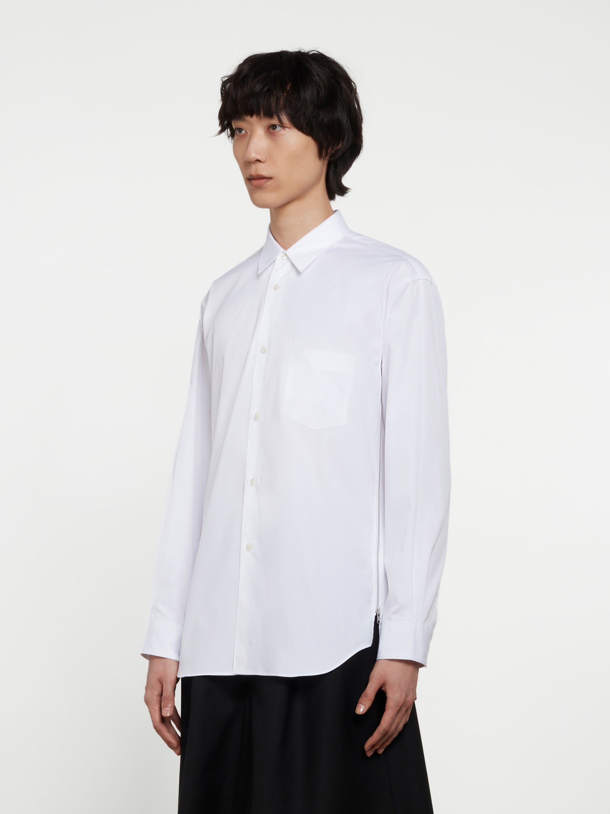 CDG Shirt - Men's Zipped Cotton Shirt - (White) view 2