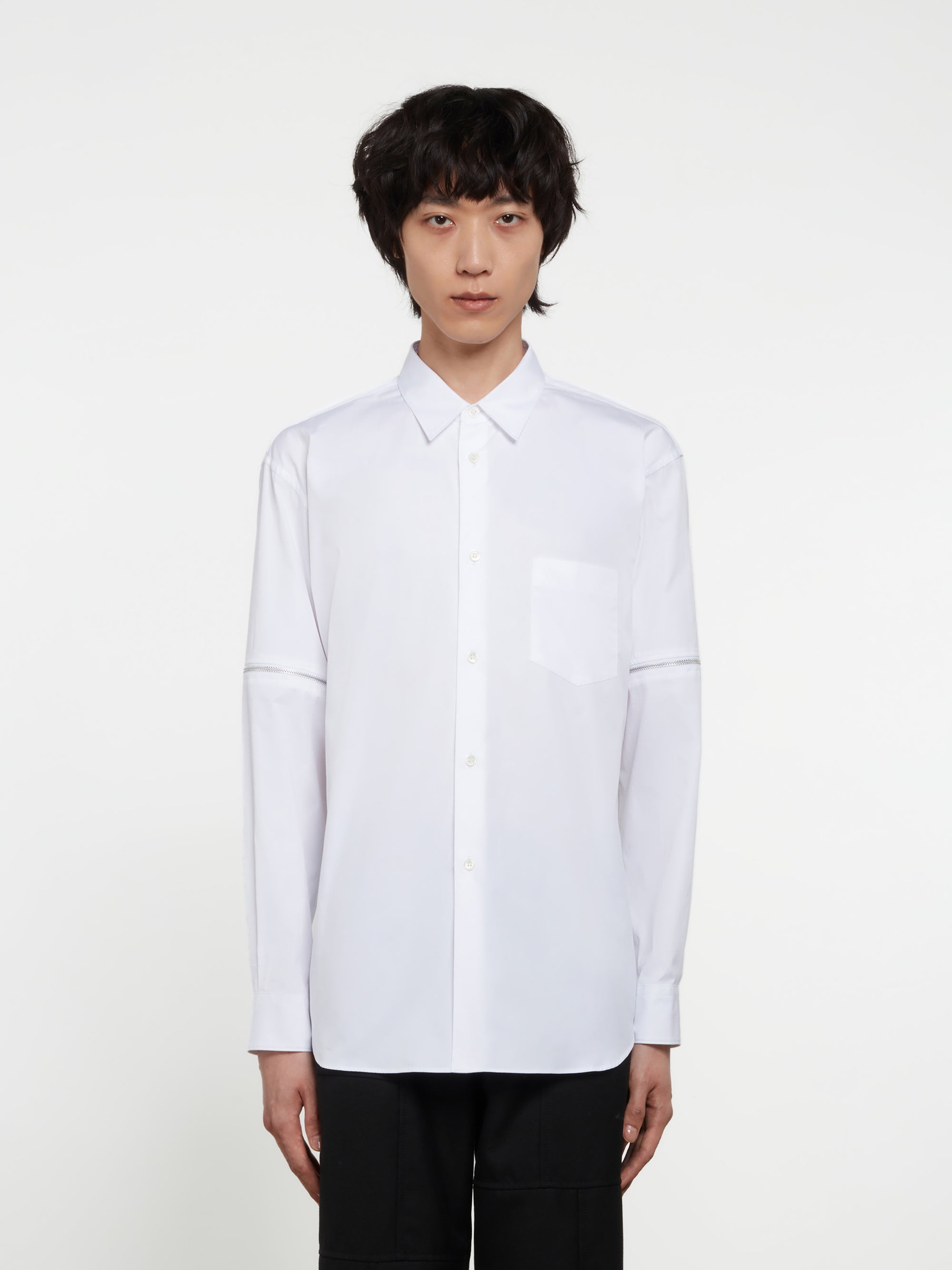 CDG Shirt - Men's Zip Off Sleeve Shirt - (White) view 1