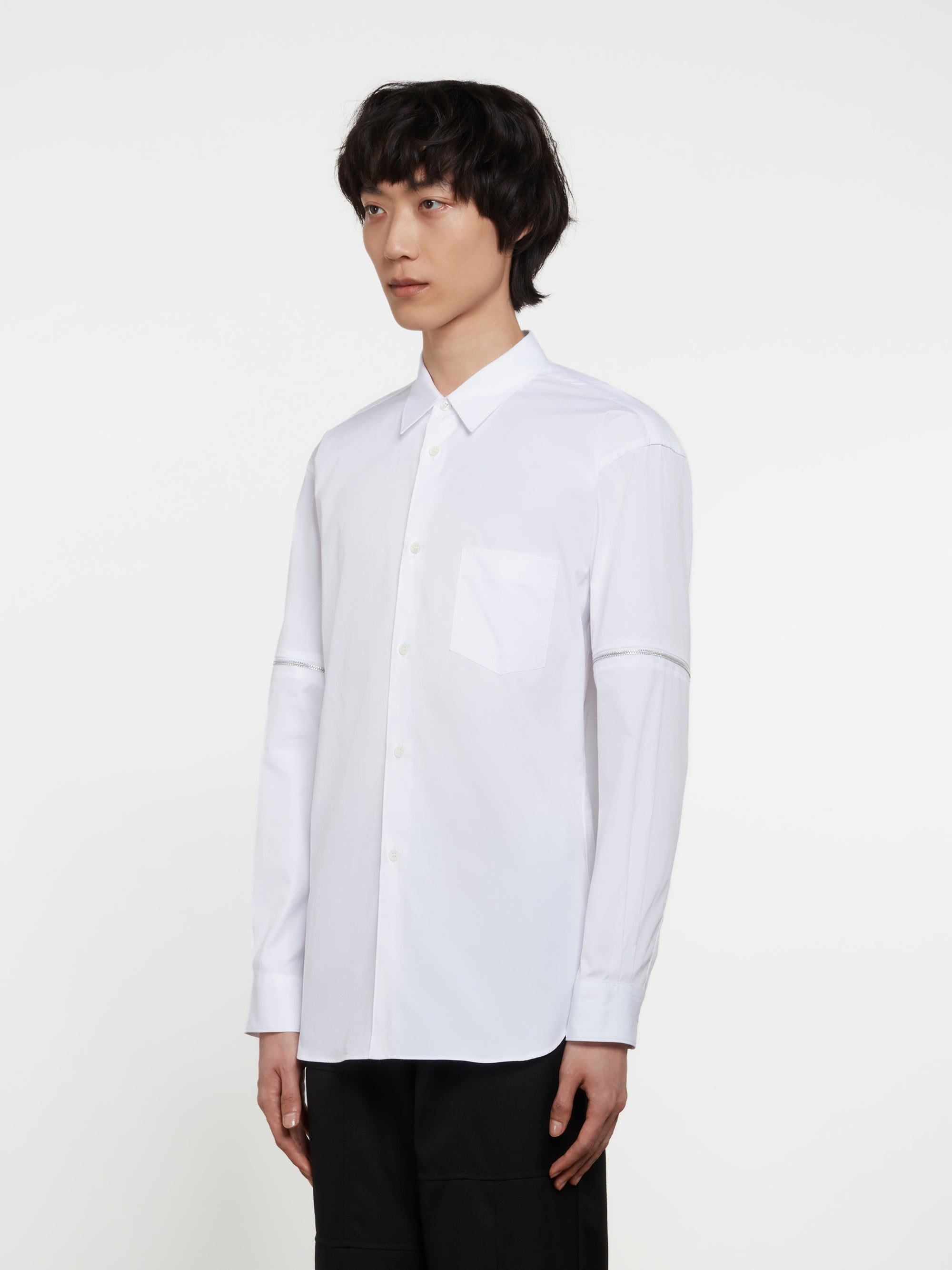 CDG Shirt - Men's Zip Off Sleeve Shirt - (White) view 2