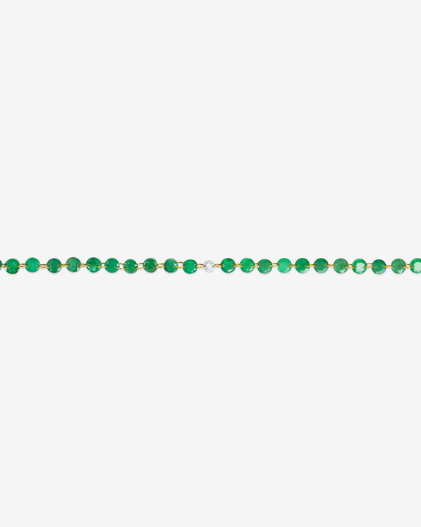 Bavna - Drilled Diamond And Emerald Necklace - (Green)