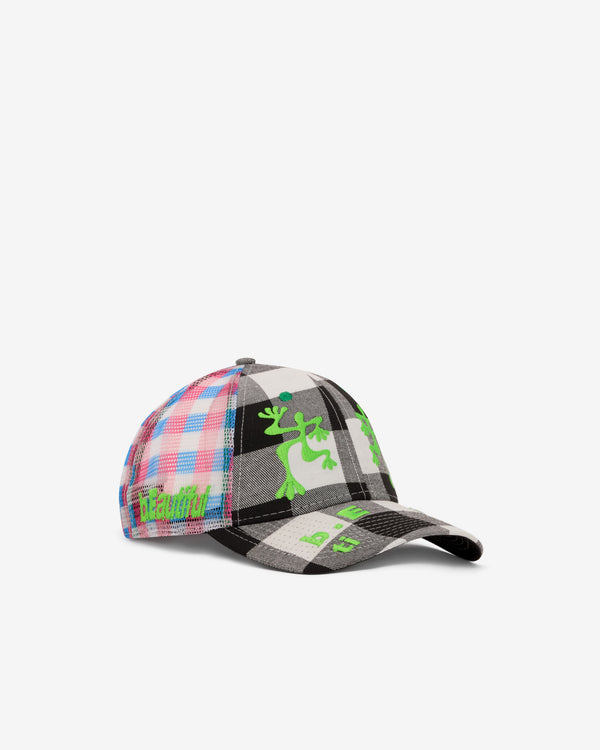 b.Eautiful - Men's Biyu Hat - (Black Buffalo Check/Pink)