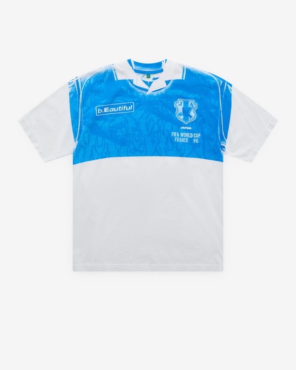 B.Eautiful - Men’s Soccer Jersey T-Shirt - (White/Blue)