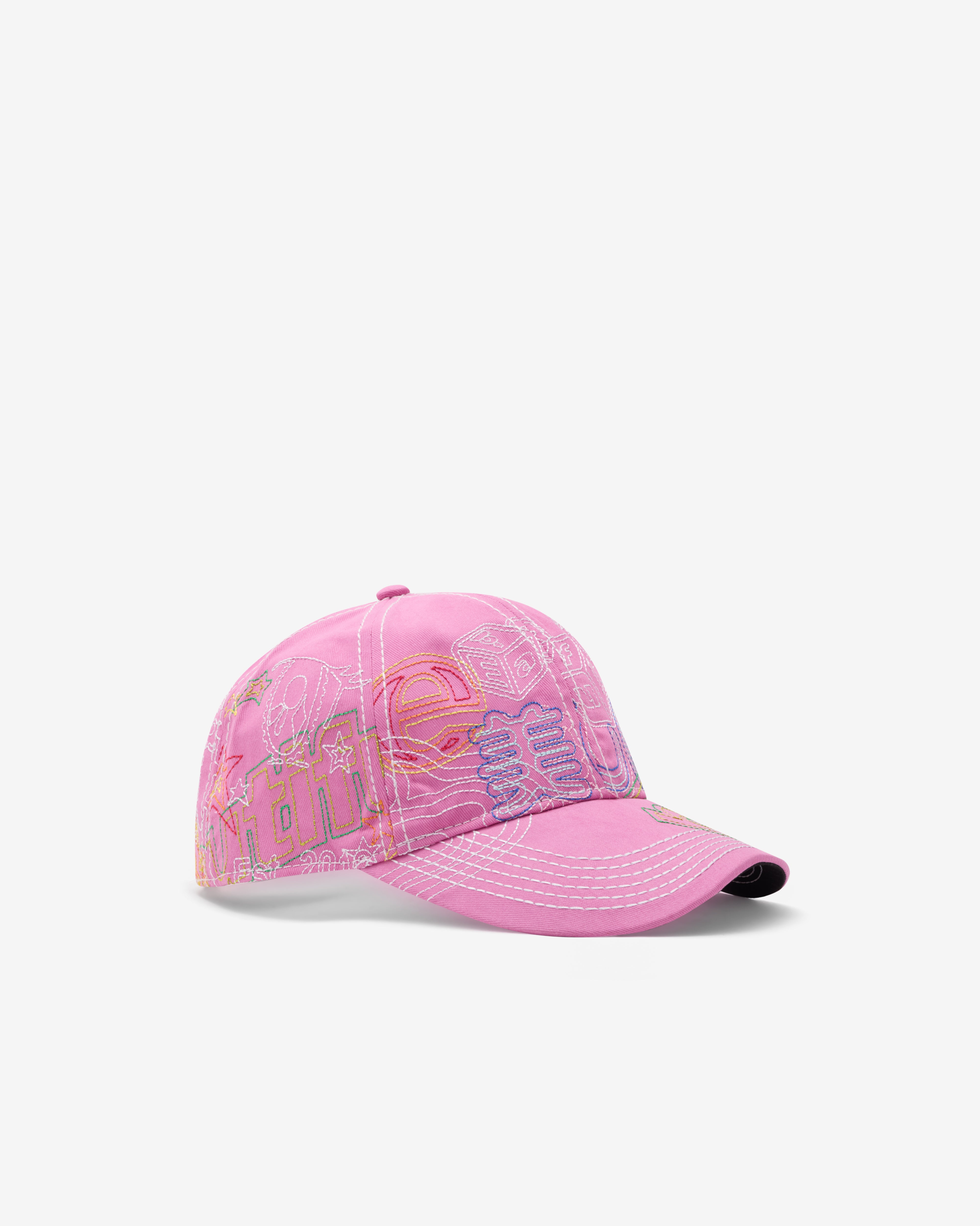 B.Eautiful: Men's Stitch Mania 6 Panel Hat (Off-Pink/Multi