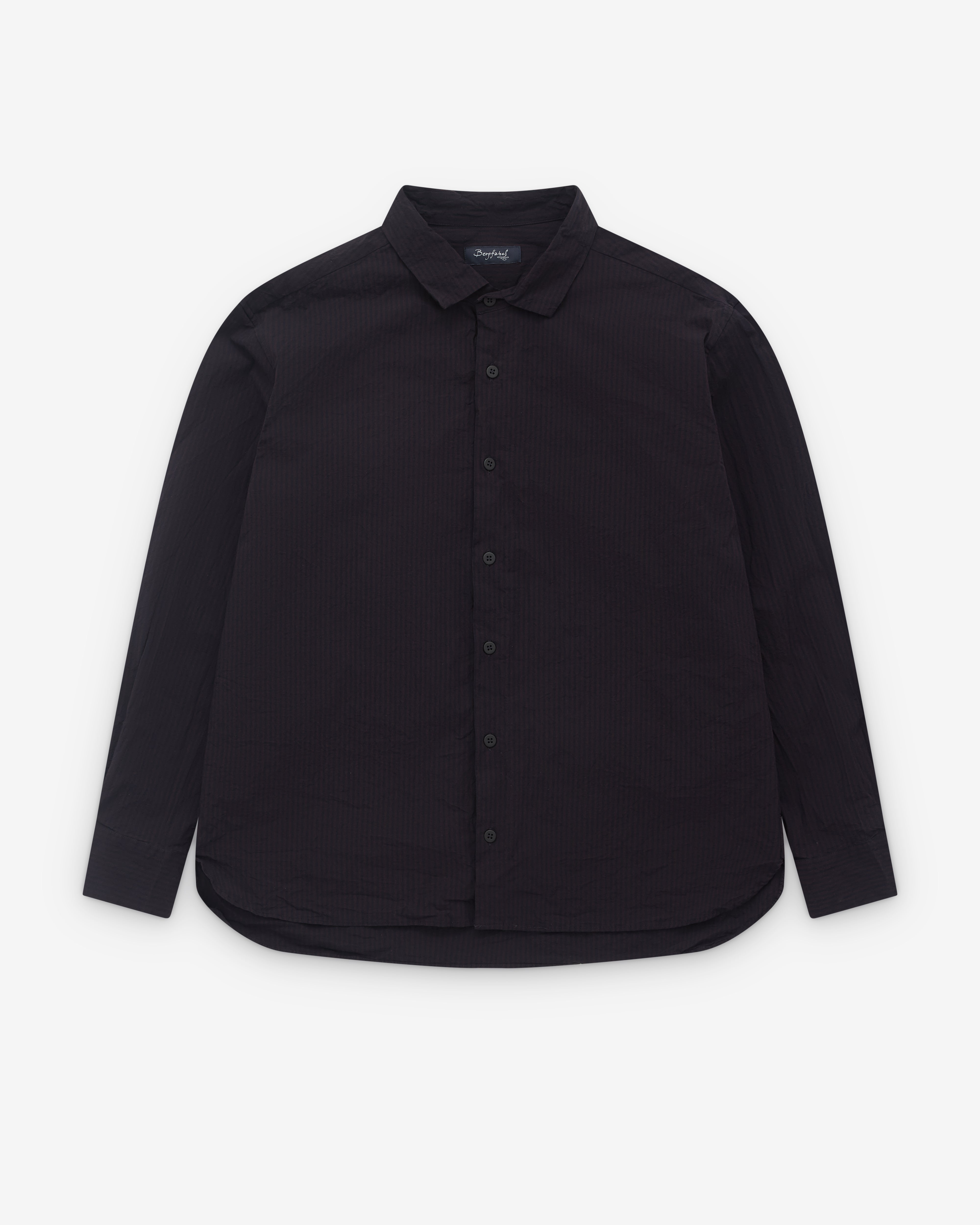 bergfabel farmer shirt バーガンディ　ストライプ Bergfabel: Men's Farmer Shirt (Burgundy Stripe) | Dover Street