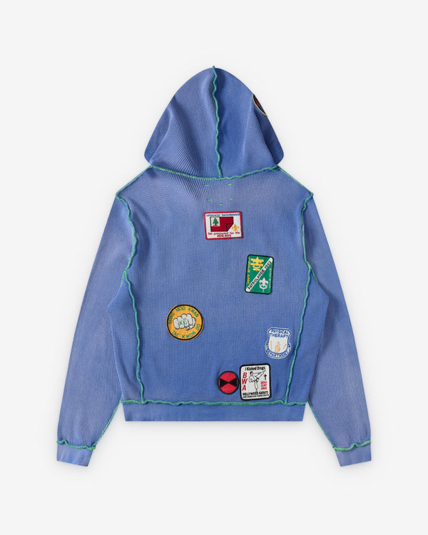 Better With Age - Men's Gentlemen's Waffle Hoodie - (Blue)