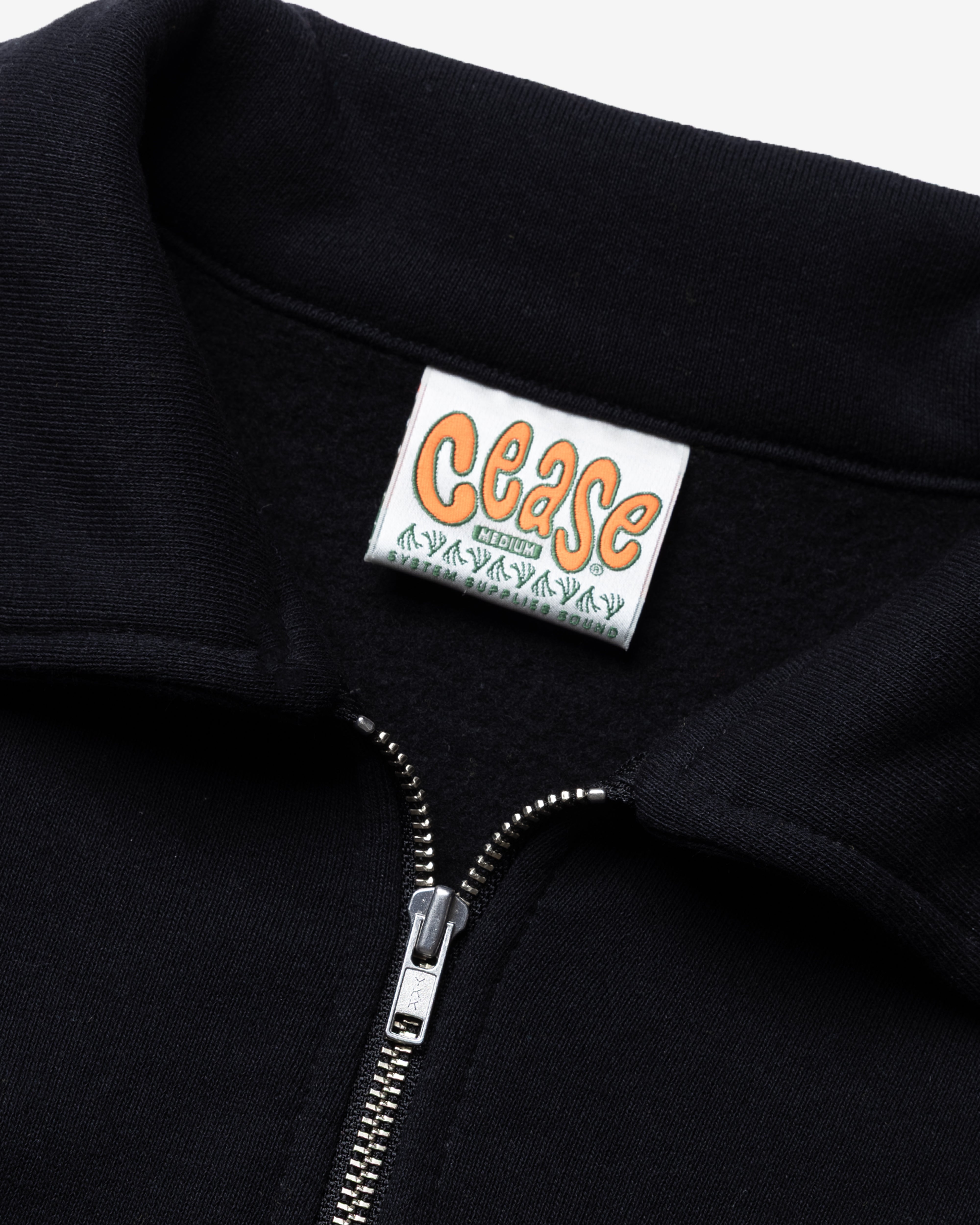 Cease: Men's Collar Zip Sweatshirt (Black) | DSML E-SHOP