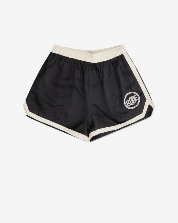 Bode - Men's Satin Gym Shorts - (Black/Cream)