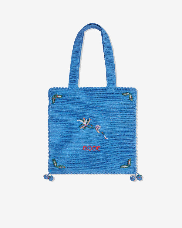 Bode - Laurel Crochet Tote - (Blue)