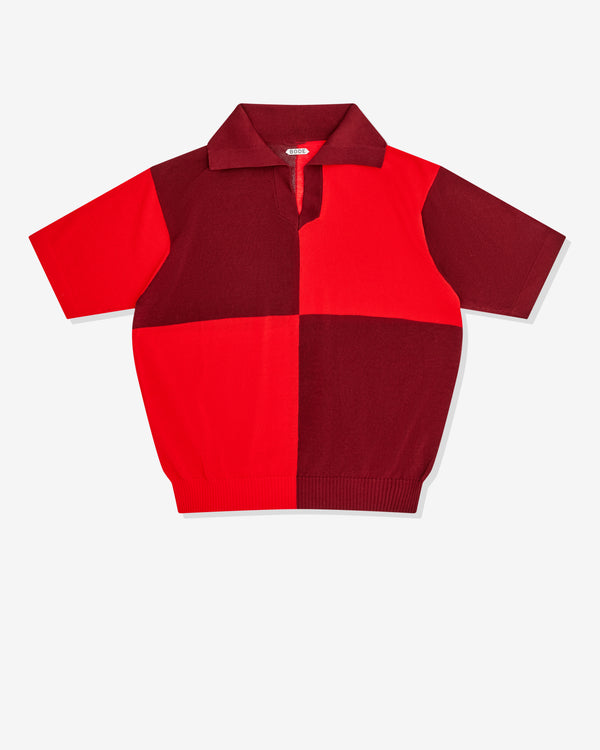 Bode - Men's Checker Polo - (Red/Maroon)