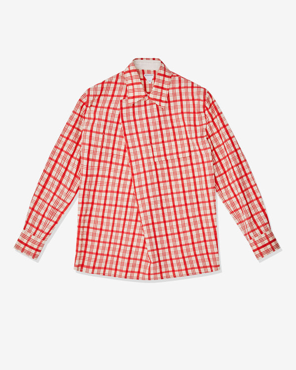 Bottega Veneta - Women's Check Cotton Shirt - (Moon/Red)