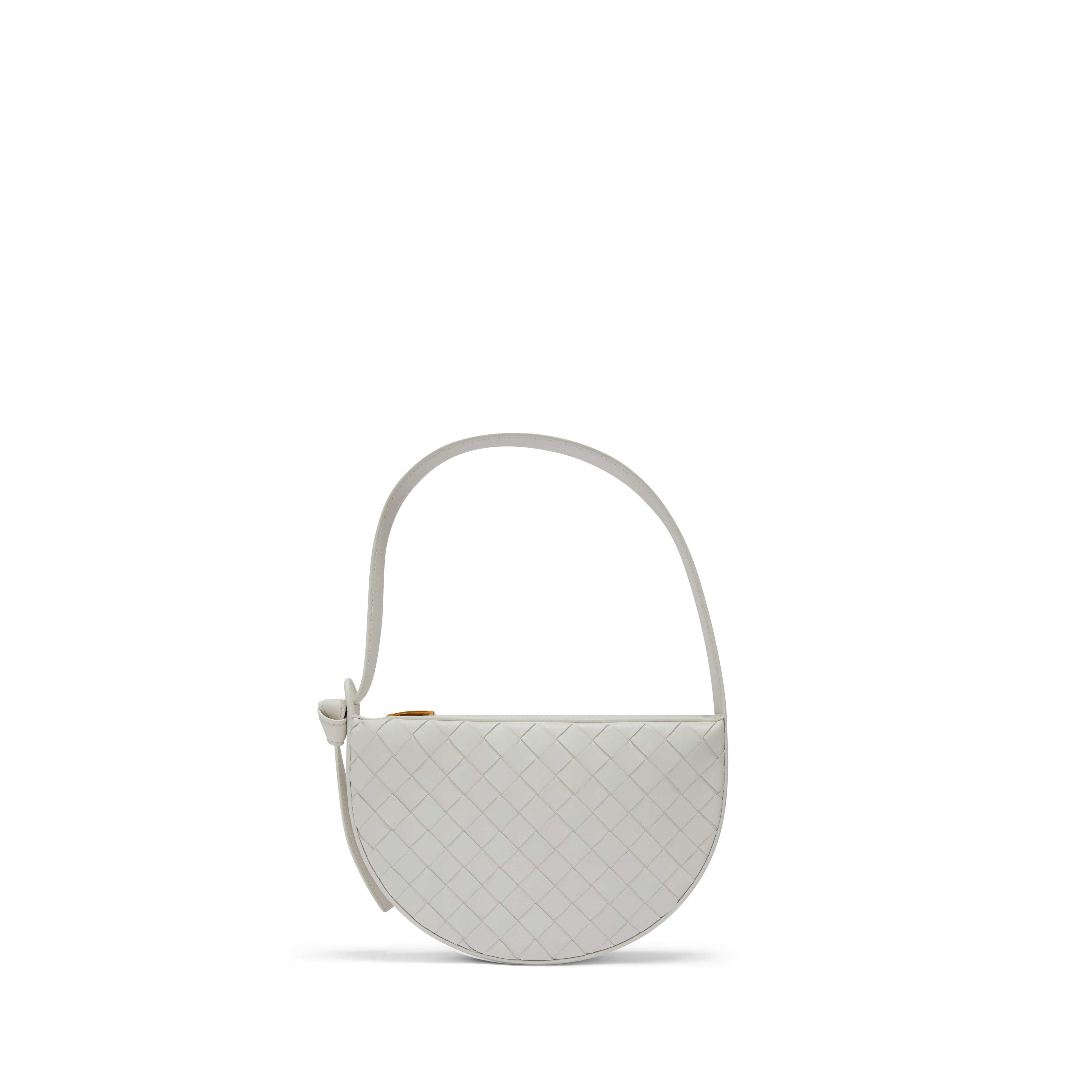 Bottega Veneta - Women's Mini Shoulder Bag With Knot - (White/Gold)
