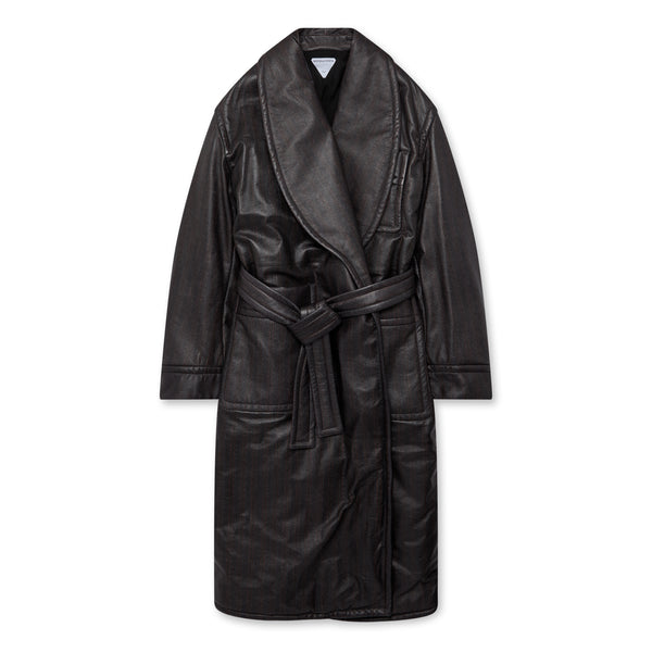 Bottega Veneta - Men’s Printed Leather Chevron Jacket - (Black/Red/Camel)